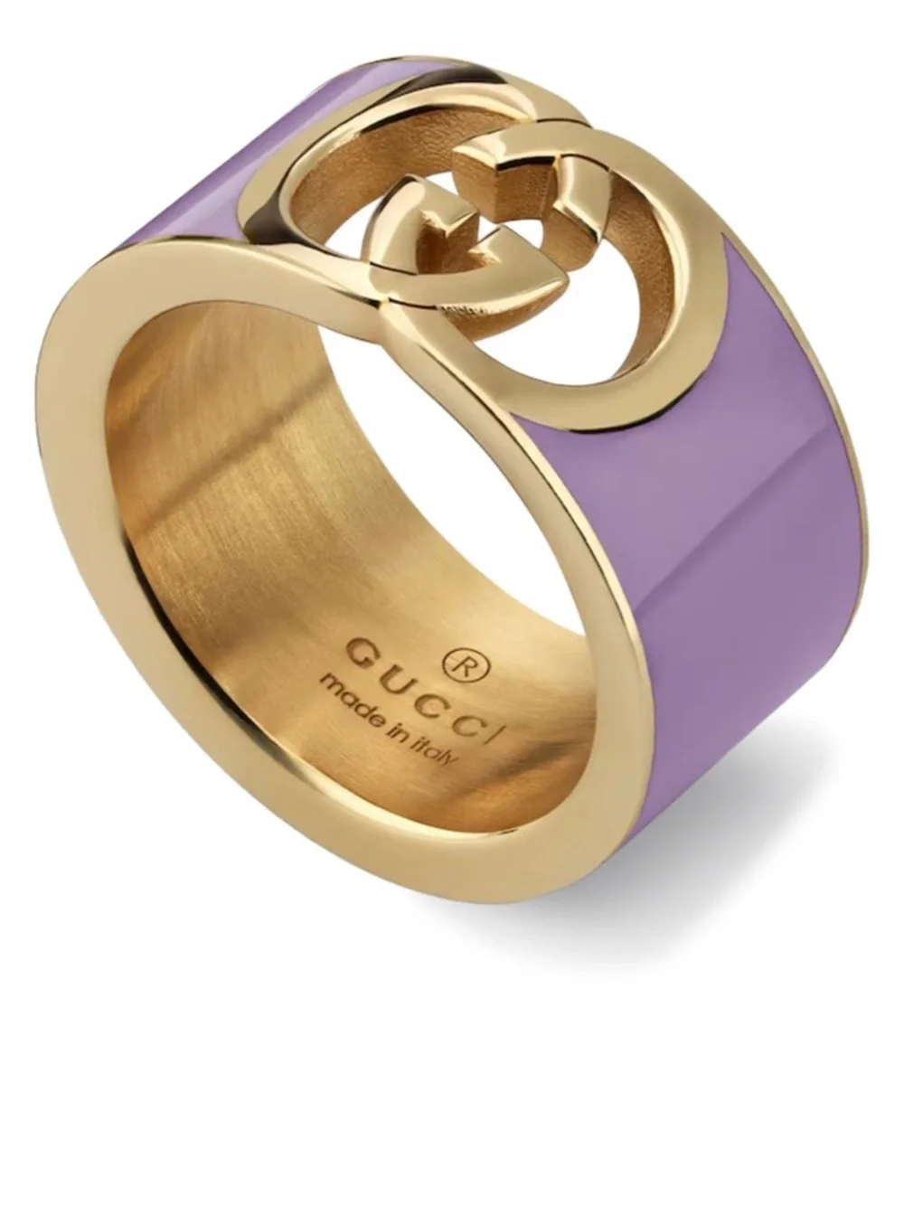 Authentic GUCCI Interlocking G Purple Enamel Ring - Size L or 8.5 US - Picture 6 of 7